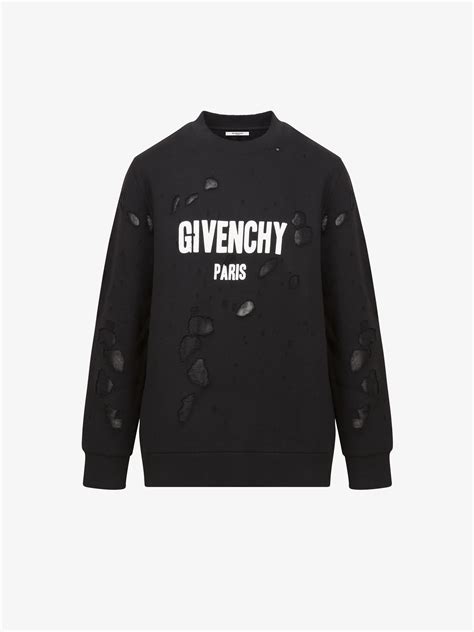 givenchy sweatshirt weiss|givenchy destroyed sweatshirt.